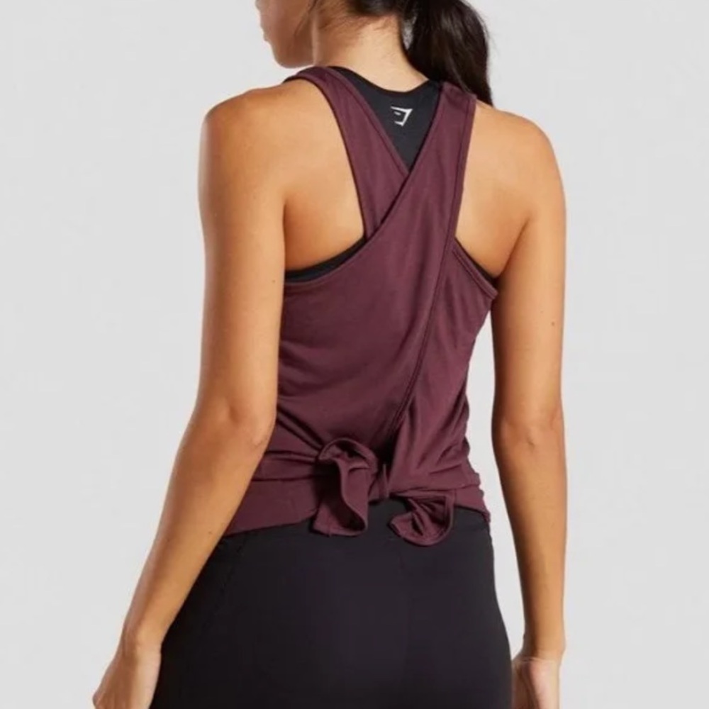 Gymshark Oxblood Tie-back Tank Top